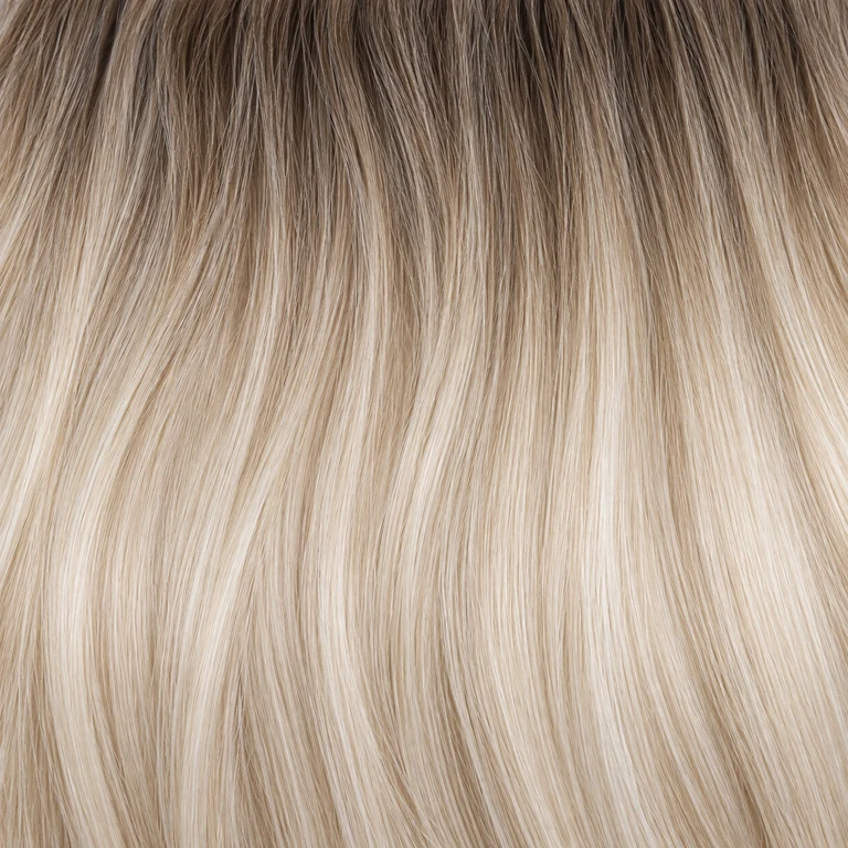 Linen, Rooted beige blonde hair texture concept